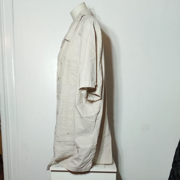 KS Island Beige Guayabera Sz 5XL Tall - Picture 2 of 7